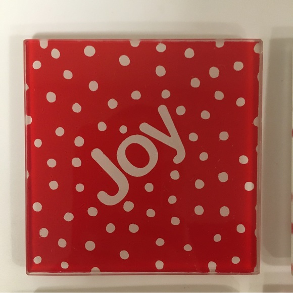 Glass Christmas Coasters - set of 4, Holiday, Unique Gift, Joy Cheers Jingle - Picture 13 of 14